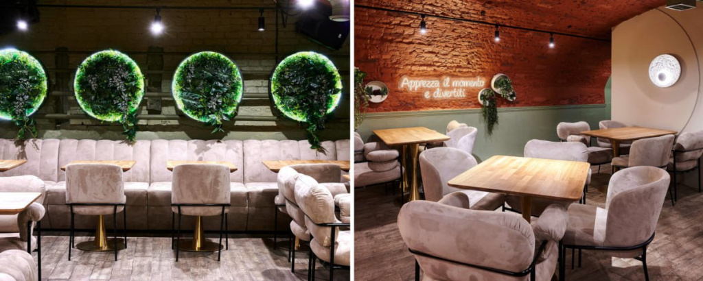 Светлая мебель в обивке из ткани с пальчиковым эффектом